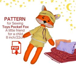 Pattern of a fox doll and sleeping clothes and Photo instructions