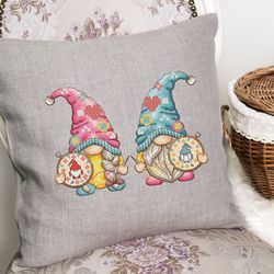 gnome cross stitch pattern, gnomes cross stitchers, gnomes embroiderer cross stitch chart, funny cross stitch, pdf file