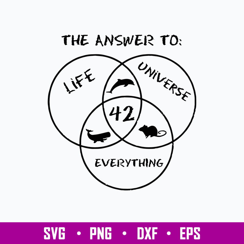 42 The Answer To Life Universe Everything Svg, The Answer Svg, Png Dxf Eps File.jpg