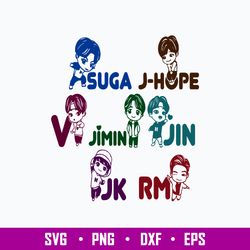 adorable 7 different tinytan bts svg, kpop star svg, adorable tinytan svg, png dxf eps file