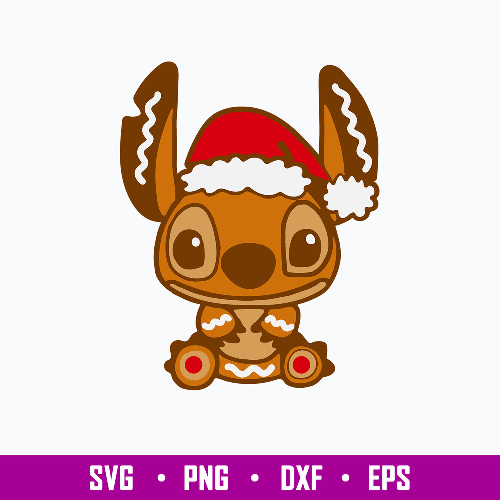 Alien Gingerbread Cookie Svg, Stitch Gingerbread Svg, Disney Christmas Svg, Png Dxf Eps File.jpg
