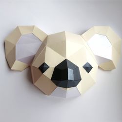 Papercraft model Koala | Beige Nursery decor Animals tribal