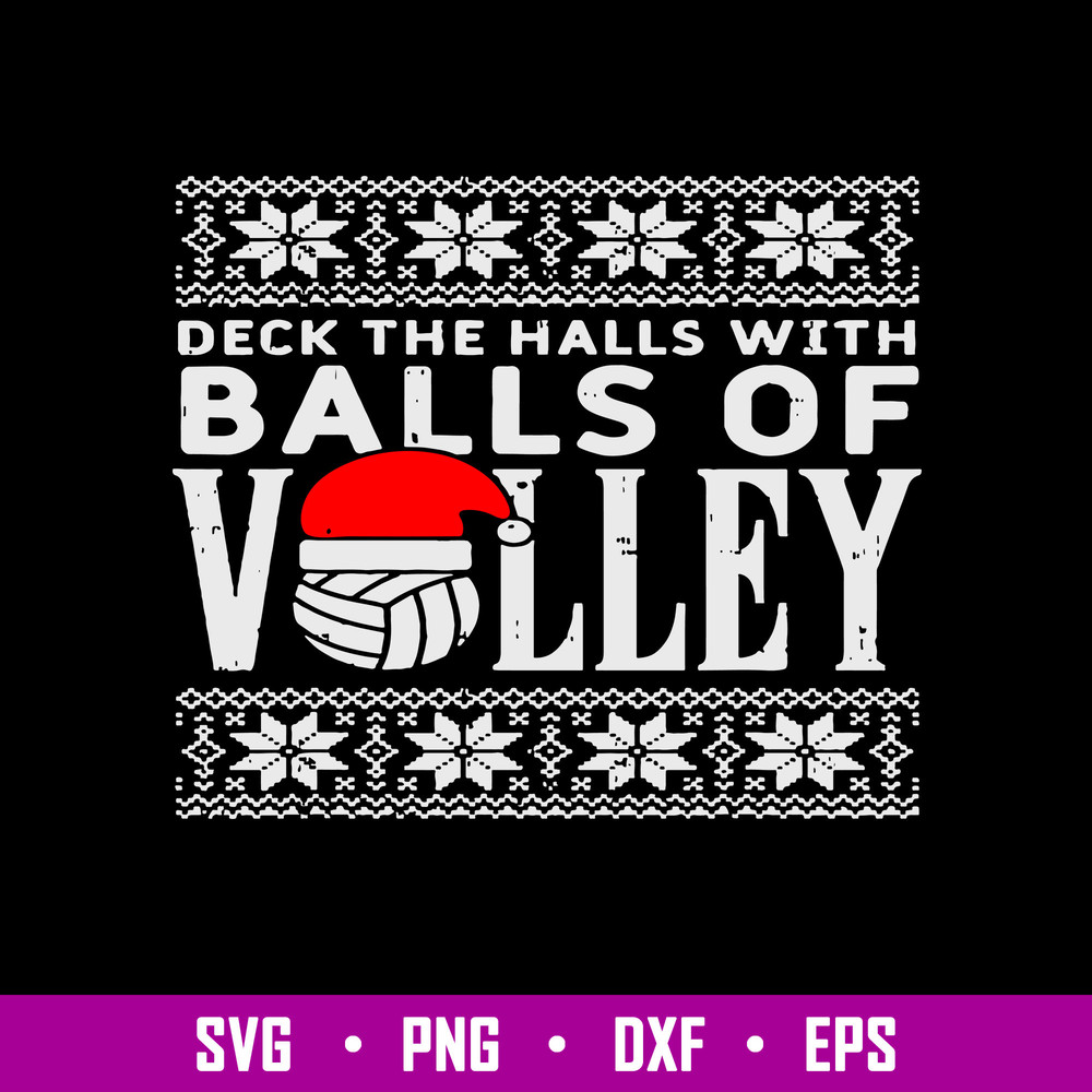Balls Of Volley Xmas Volleyball Svg, Volleyball Chrismas Svg, Png Dxf Eps Digital file.jpg