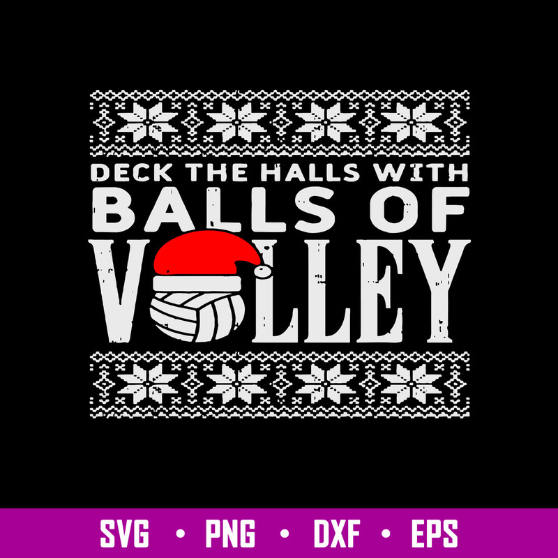 Balls Of Volley Xmas Volleyball Svg, Volleyball Chrismas Svg, Png Dxf Eps Digital file.jpg