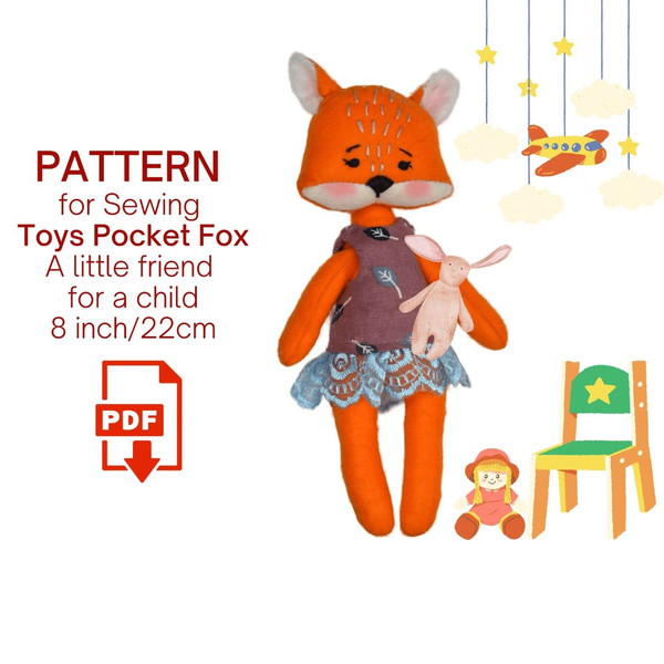 Patterns of a Fox Doll and a set of clothes for her. Bundle offer  / Easy to follow photo instructions