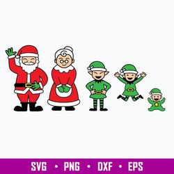 claus family svg, santa claus svg, merry christmas svg, png dxf eps file