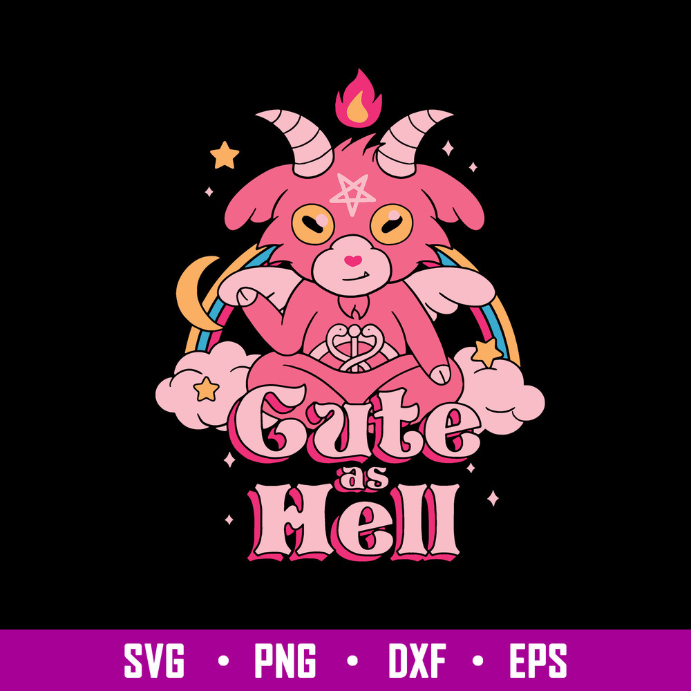 Cute As Hell Svg, Satan Svg, Lucifer Svg, Halloween Svg, Png Dxf Eps file.jpg