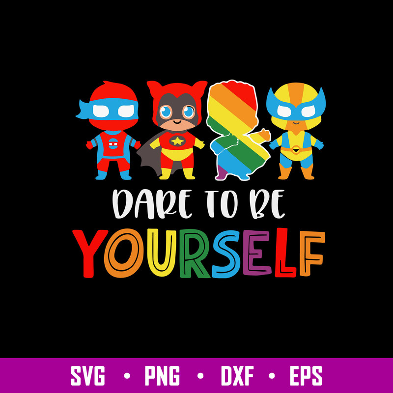 Dare To Be Yourself Autism Awareness Superheroes Svg, Eps, Png, Dxf File.jpg