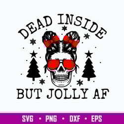 dead inside but joly af messy bun svg, mom life svg, christmas tree svg, png dxf eps file