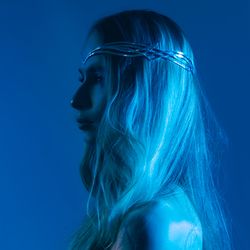 Stylish futuristic fantasy tiara Silver cyberpunk Elf diadem cosmic elven Headpiece wedding Bridal circlet Maat