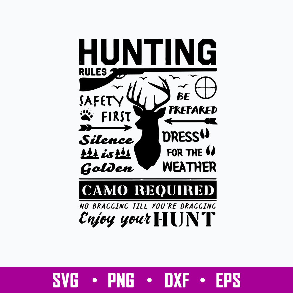 Deer Hunting Rules Svg, Hunting Poster Svg, Png Dxf Eps File.jpg