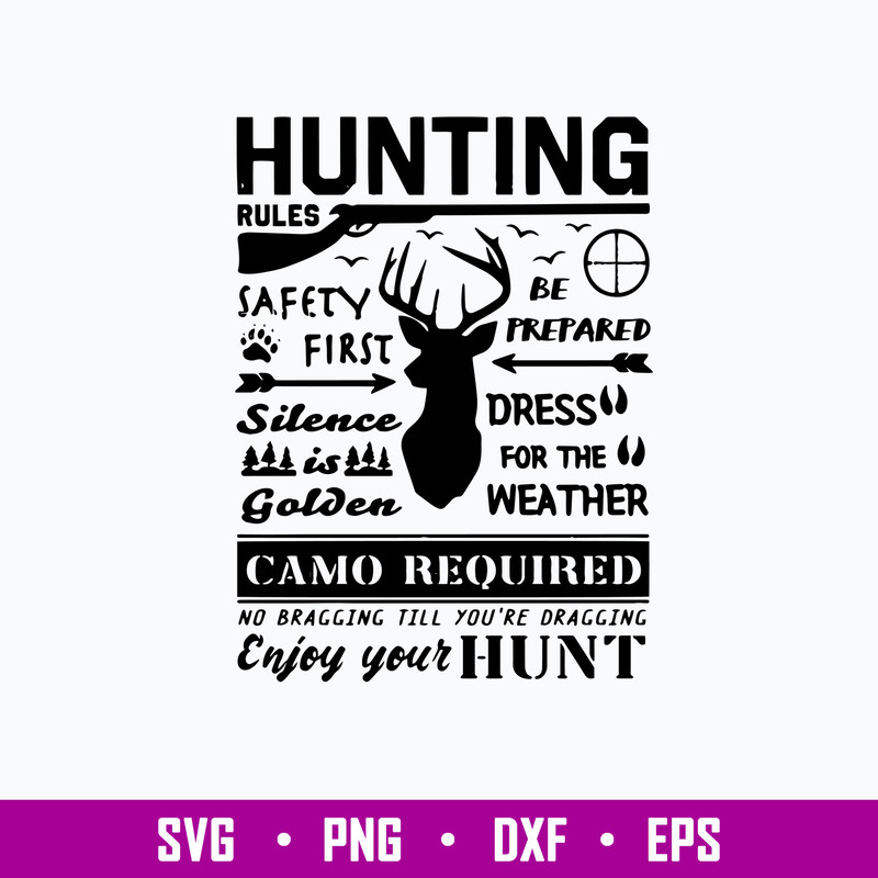 Deer Hunting Rules Svg, Hunting Poster Svg, Png Dxf Eps File.jpg