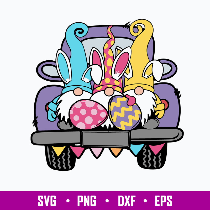 Easter Truck Svg, Gnomes Svg, Png Dxf Eps File.jpg