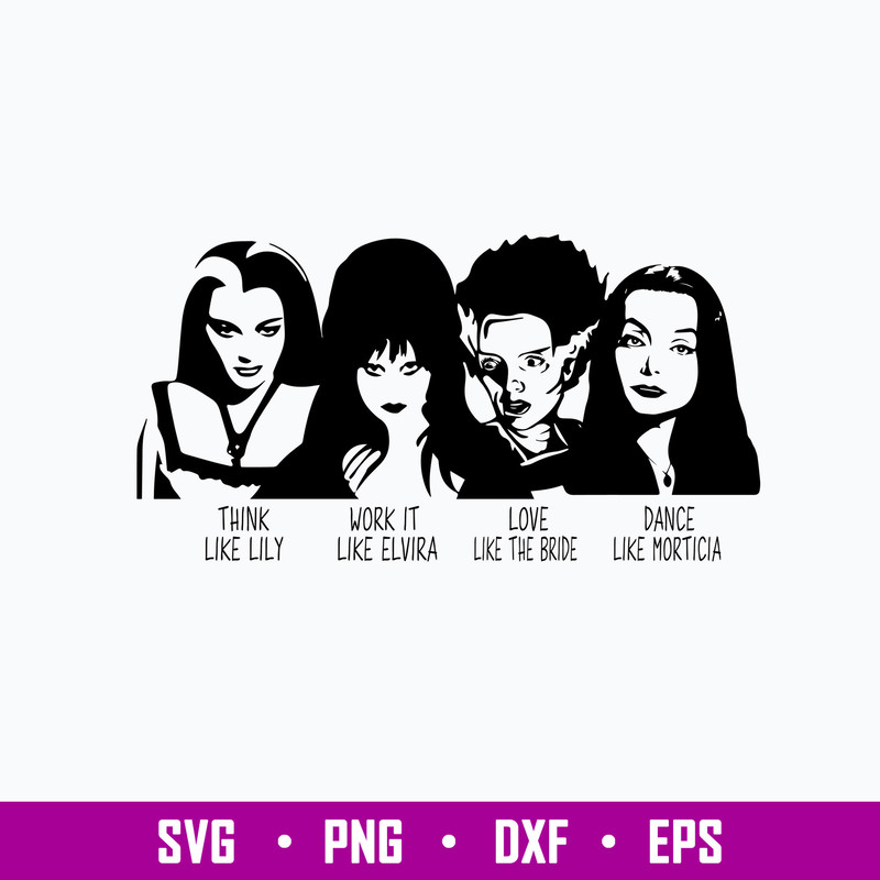 Elvira Lily Munster Morticia Bride of Frankenstein Svg, Ghoul Gang Horror Girls Svg, Morticia Addams Svg, Png Dxf Eps File.jpg
