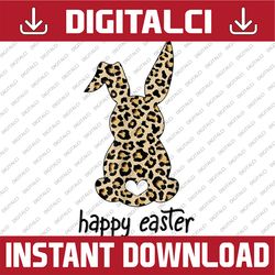Cute Bunny Wearing Glasses Leopard Happy Easter Day 2022 Easter Day Png, Happy Easter Day Sublimation Design