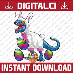 easter basket bunny dinosaur egg t rex easter day png, happy easter day sublimation design