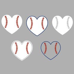 Baseball Ball Heart Bundle Svg, Sport Svg, Softball Svg, Heart Svg, Softball Heart Svg