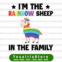 lgbt gay pride, i'm the rainbow sheep of the family svg, rainbow sheep svg, pride svg, gay pride svg, downloadable png