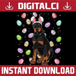 doberman dog easter egg lover funny doberman easter sunday easter day png, happy easter day sublimation design