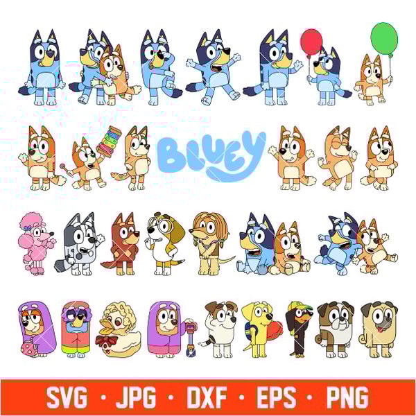 Bluey SVG Bundle, Bluey Cut Files for Cricut, Bluey the Dog | Inspire ...