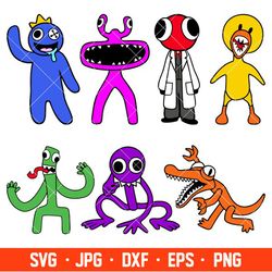 Rainbow Friends PNG Bundles, Gamer Rainbow Friends Design, Rainbow Family Character Png, Rainbow Birthday-Download File