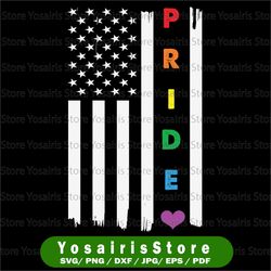 Gay Pride USA Flag America American Rainbow Flag LGBT Pride Rights Homosexual Lesbian Love Design Element Logo Png