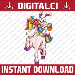 easter day bunny riding unicorn easter eggs easter day png, happy easter day sublimation design
