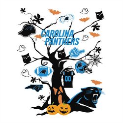 Tree Halloween Carolina Panthers NFL Svg, Football Svg, Cricut File, Svg