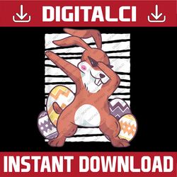 dabbing rabbit easter day eggs dab bunny easter day png, happy easter day sublimation design