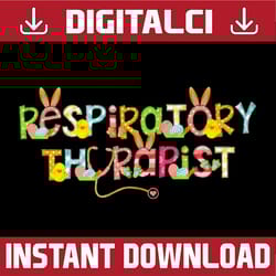 cute easter respiratory therapist rt bunny ears easter eggs easter day png, happy easter day sublimation design