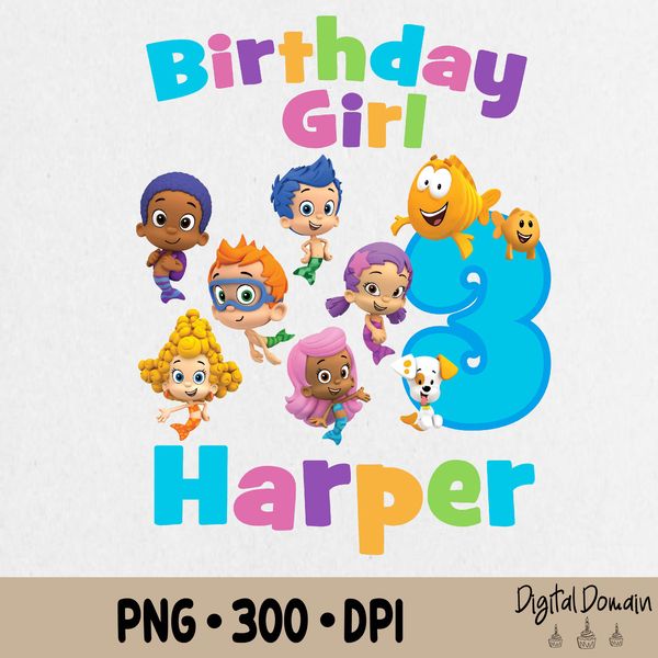 Personalized Bubble Guppies Birthday Png, Bubble Guppies Bir Inspire