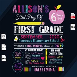 first day of first grade school, svg 1st grade, first grade gift, back to school, elementary gift, elementary school svg