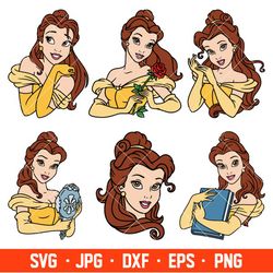 Beauty and the Beast Svg, Belle, Belle Clipart, Princess Layered Files, Cartoon Clip Art, Cartoon Bundle - Download File