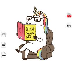 Believe Yourself, Reading Festival, Unicorn, Reading Sublimation, Reading Week, Book Svg, Unicorn Dabbing, Unicorn Svg,