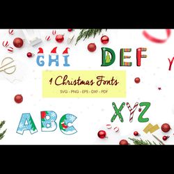 4 Christmas Fonts, Christmas Alphabet, Alphabet Svg, Alphabet Vector, Alphabet Shirts, Alphabet Gift, Christmas, Christm