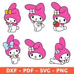 my melody svg, melody svg, kawaii kitty svg bundle, s-nrio svg, bundle layered svg - download file