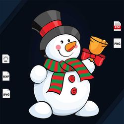 Snowman With Bell, Christmas Svg, Snowman Svg, Christmas Snowmen, Christmas Svg, Merry Christmas, Christmas Holiday, Chr