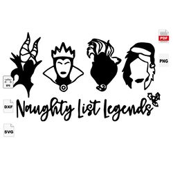 Naughty List Legends, Christmas Svg, Disney Villains, Villains Svg, Villains Shirts, Christmas Gifts, Merry Christmas, C