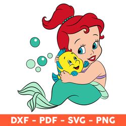 Baby Ariel Svg, Ariel Svg, Mermaid Svg, Sirena Svg, Baby Princess Svg, Baby Mermaid Princess Png - Download File