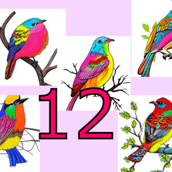 scrapbooking card set, pocket card - vintage birds -1