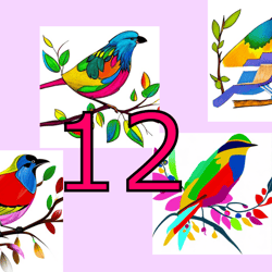 scrapbooking card set, pocket card - vintage birds -9