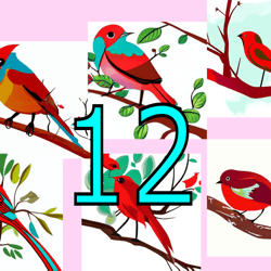 scrapbooking card set, pocket card - vintage birds -11