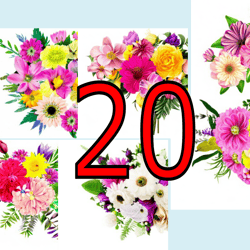 scrapbooking card set, pocket card - flowers-3