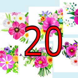 scrapbooking card set, pocket card - flowers-6