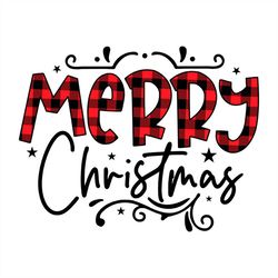 Merry Christmas Plaid Pattern PNG Sublimation Designs