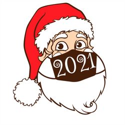 Santa Claus Wearing Brown Mask 2021 SVG PNG