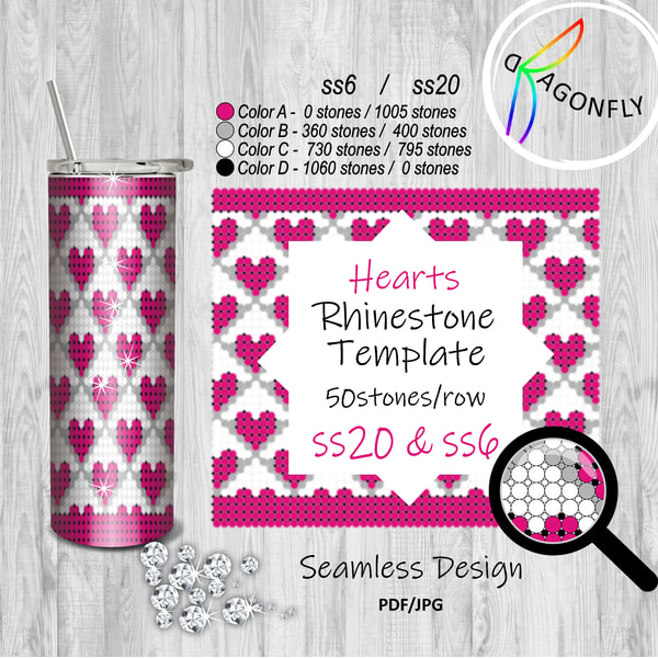 Bundle/ Rhinestone Tumbler Template 50X44stones for SS6 and Inspire