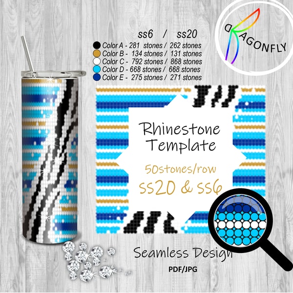Bundle/ Rhinestone Tumbler Template 50X44stones for SS6 and Inspire