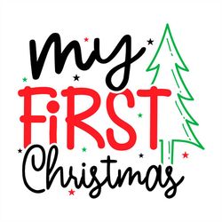 My First Christmas Colorful Star SVG PNG