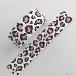 Leopard Pattern Loom, Loom bracelet pattern, miyuki pattern, square stitch pattern, pdf file, pdf pattern_288